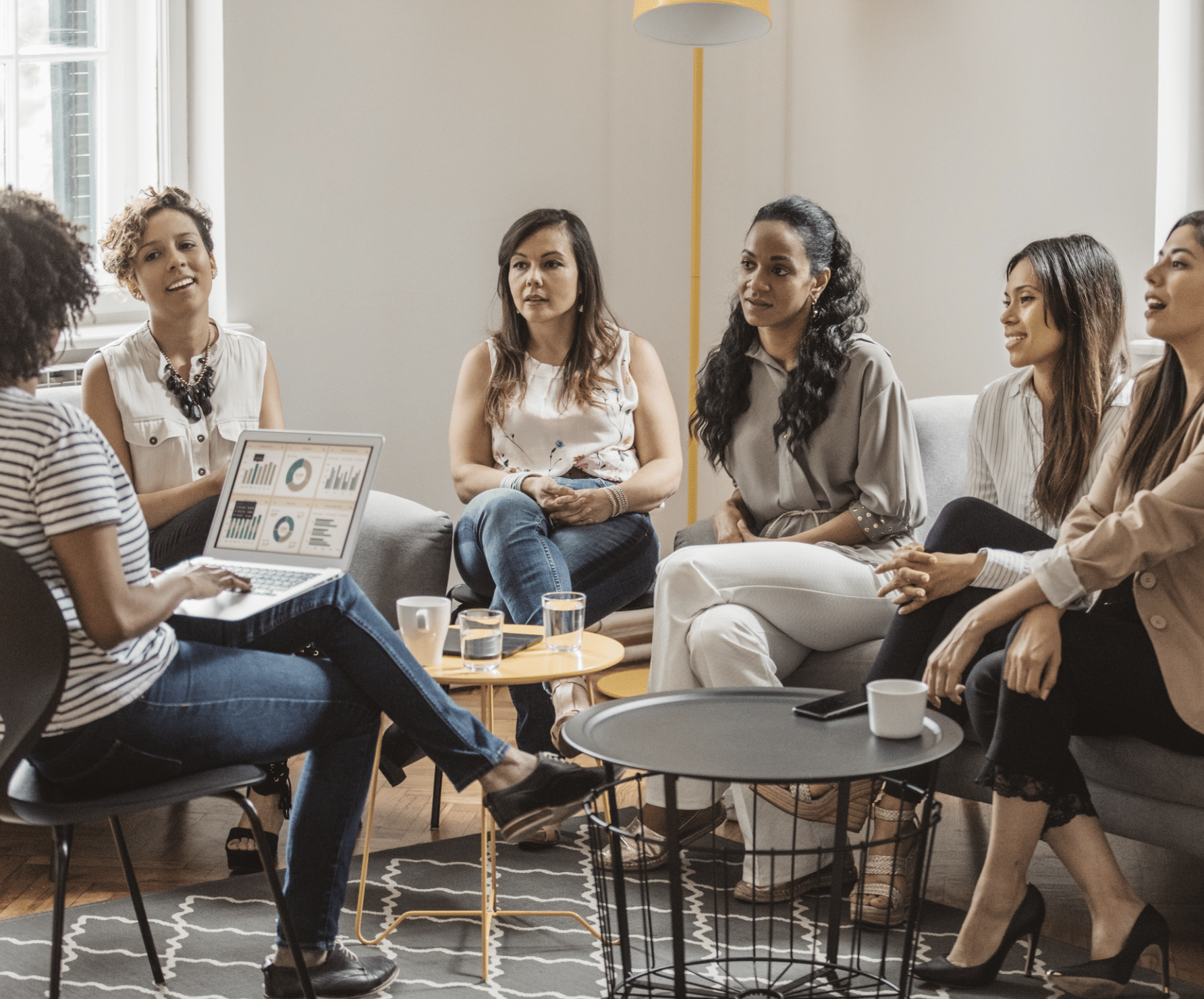 women at work gathered together