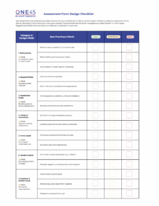 Assessment Form Design Checklist