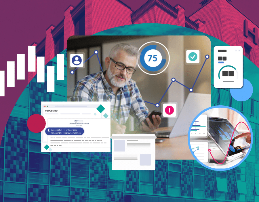 Administrator using the MSPE Builder showing progress and outcomes