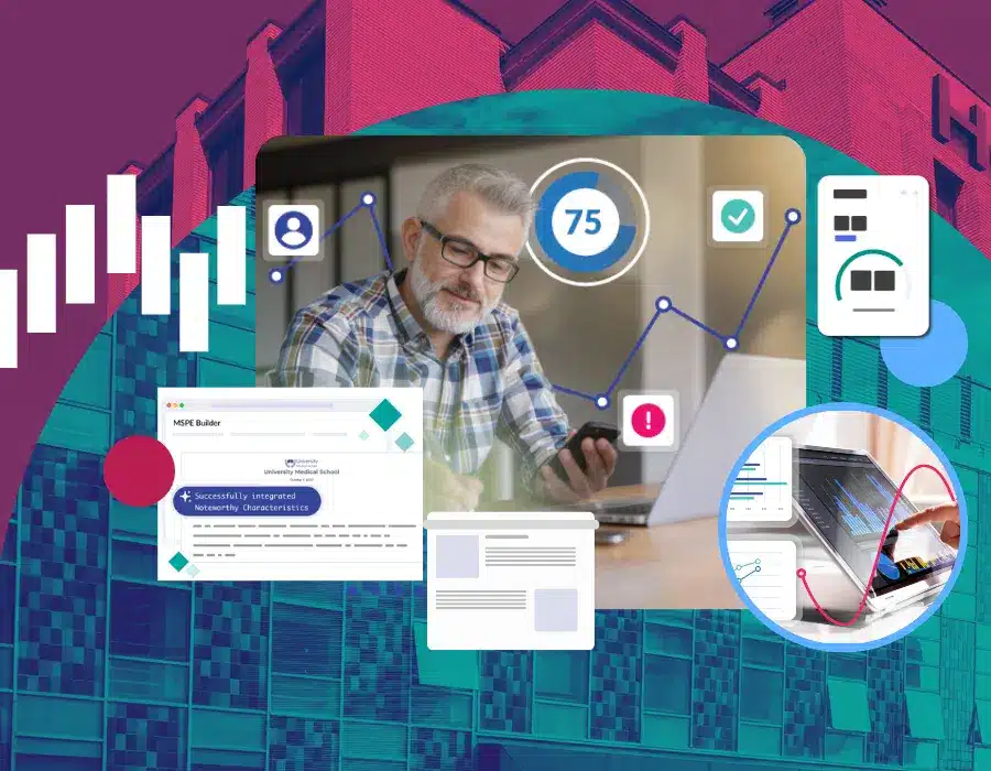 Administrator using the MSPE Builder showing progress and outcomes