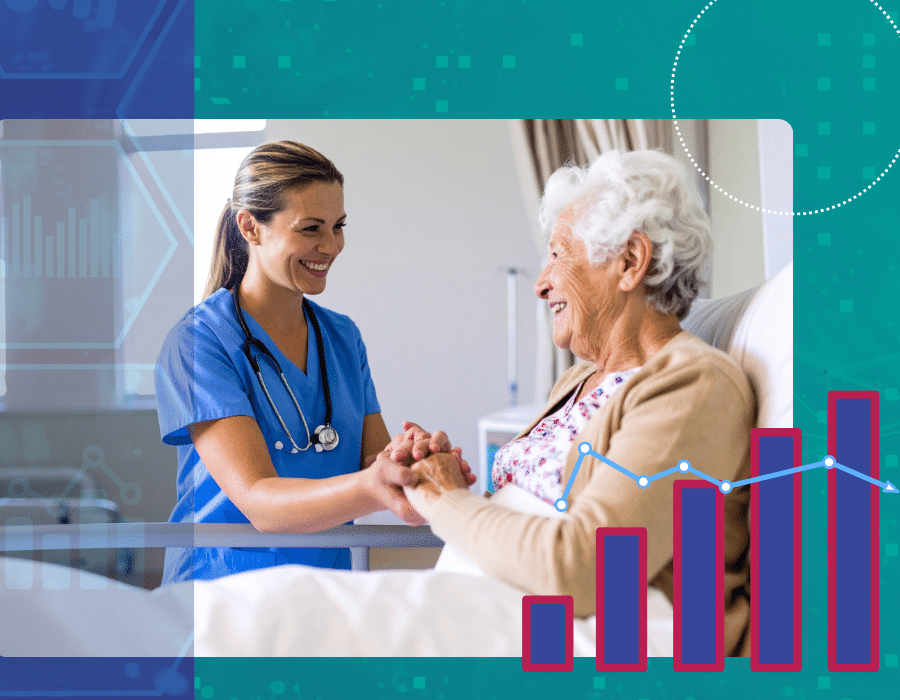 Nursing program, nurse with patient.